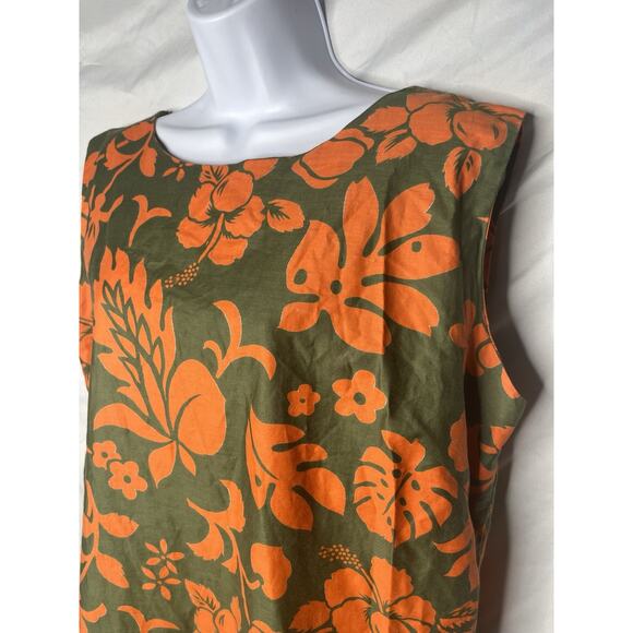 Ui Maikai Hawaiian Shift Dress Tag Size L Bold Tropical Hibiscus Print 1960s - Picture 2 of 14
